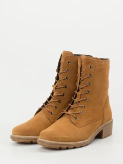 – Schnürstiefeletten aus Veloursleder cognac-Solidus Sale