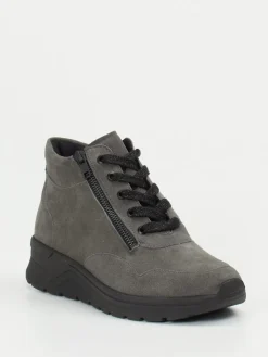 – Schnürstiefelette aus Veloursleder-Solidus Clearance