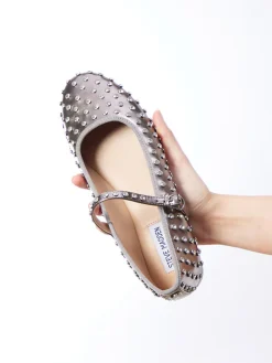 – Mary Janes aus Lederimitat Metallic-Taupe-Steve Madden