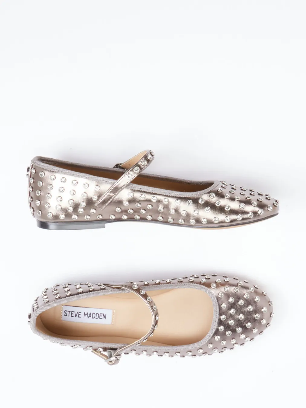 – Mary Janes aus Lederimitat Metallic-Taupe-Steve Madden