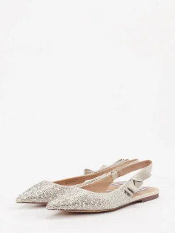 – Slingback-Ballerinas aus Textil in Silber-Steve Madden Best