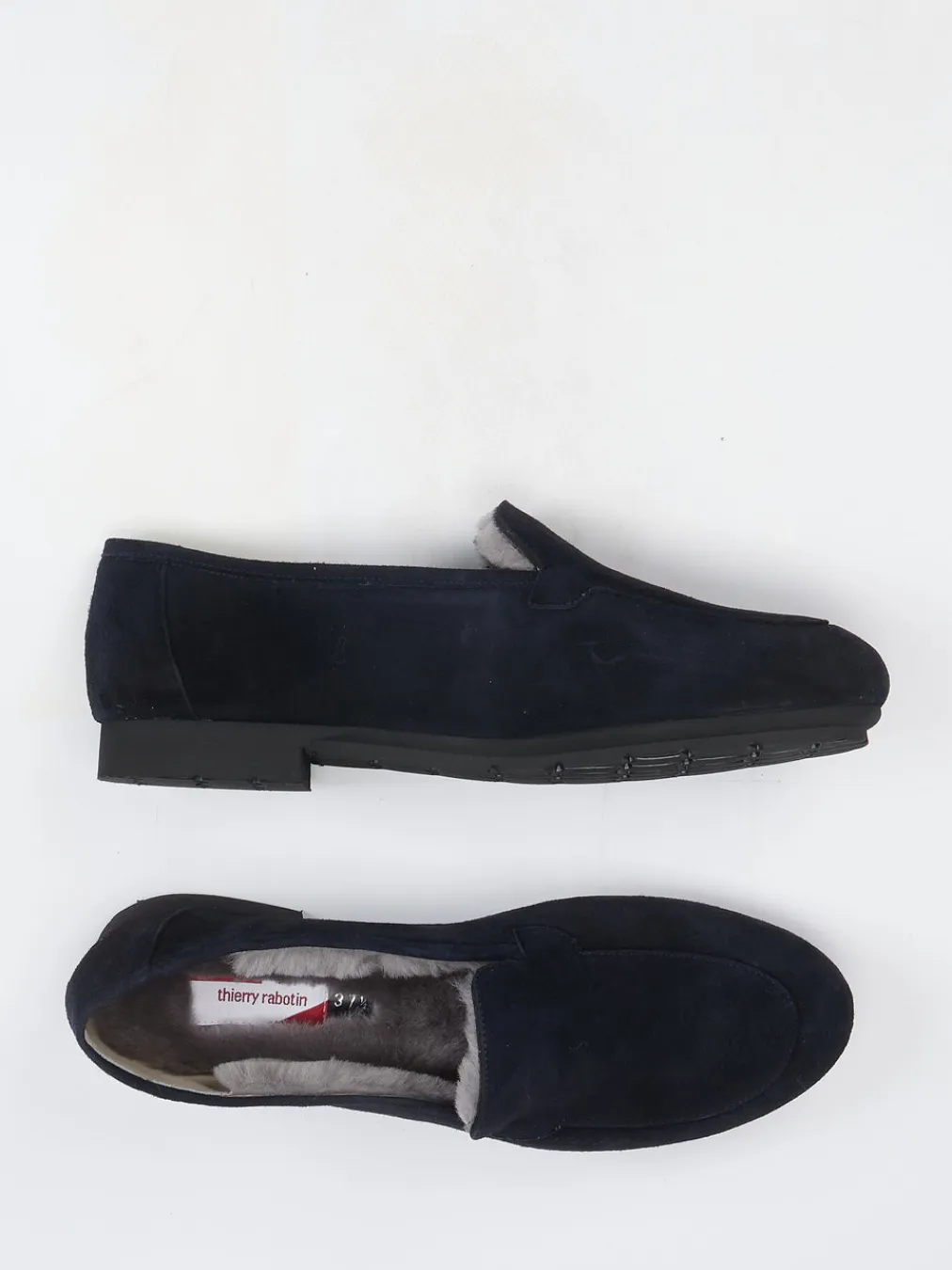 – Slipper aus Veloursleder Dunkel-Thierry Rabotin New