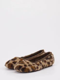 – Ballerina-Hausschuh aus Textil mit Leomuster-Thies