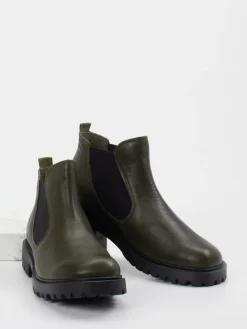 – Chelsea Boots aus Kalbleder Oliv-Think Discount