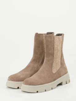 – Chelsea Boots aus Veloursleder in Taupe-Think Online