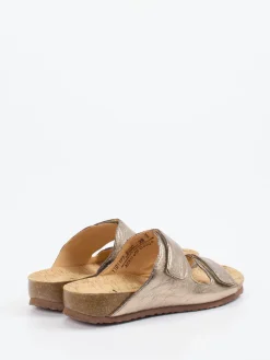 – Komfort-Pantolette aus Leder in Champagner-Think Online