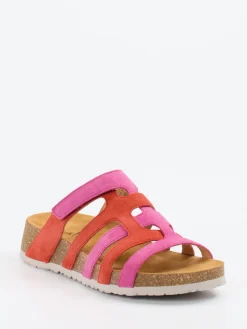 – Pantolette aus Veloursleder in Pink-Think Online