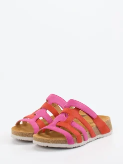 – Pantolette aus Veloursleder in Pink-Think Online