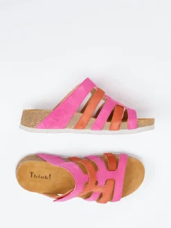 – Pantolette aus Veloursleder in Pink-Think Online