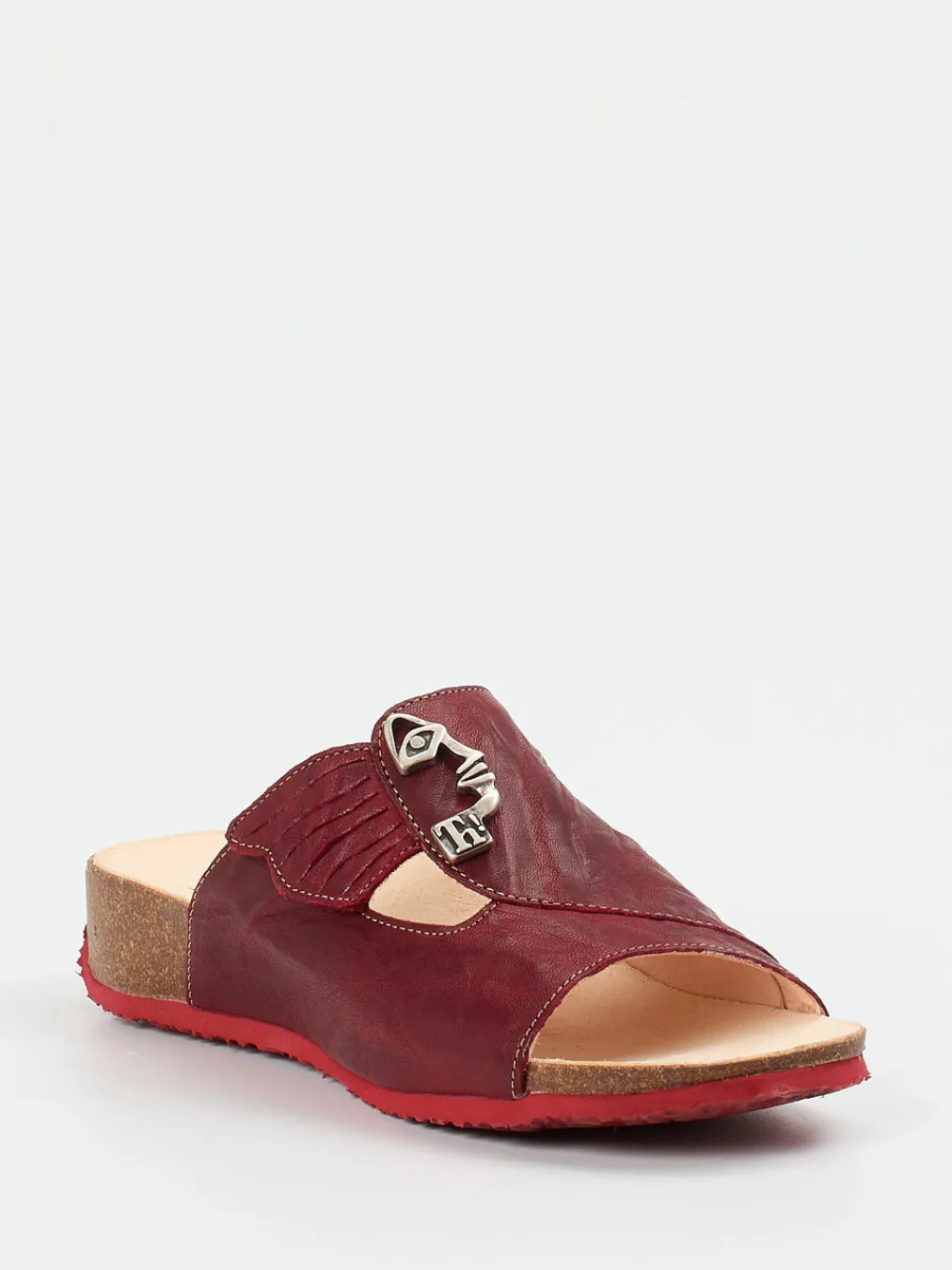 – Pantolette aus Ziegenleder in Wein-Think Discount