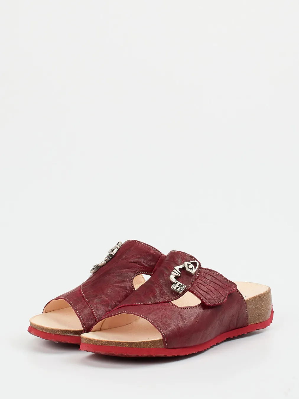 – Pantolette aus Ziegenleder in Wein-Think Discount