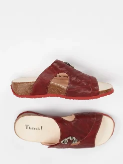 – Pantolette aus Ziegenleder in Wein-Think Discount