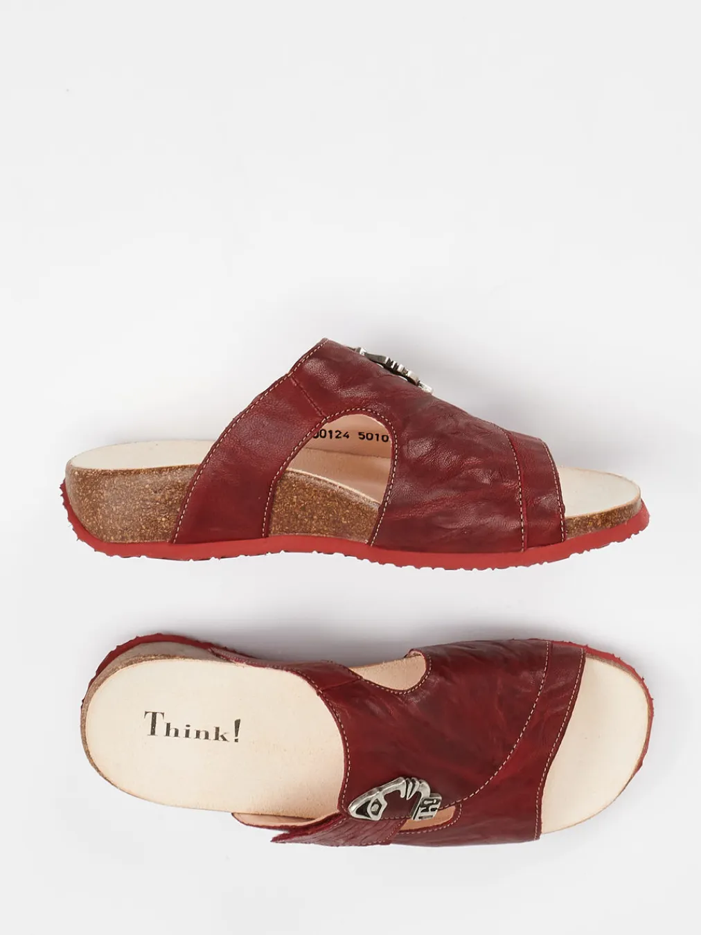 – Pantolette aus Ziegenleder in Wein-Think Discount