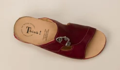 – Pantolette aus Ziegenleder in Wein-Think Discount