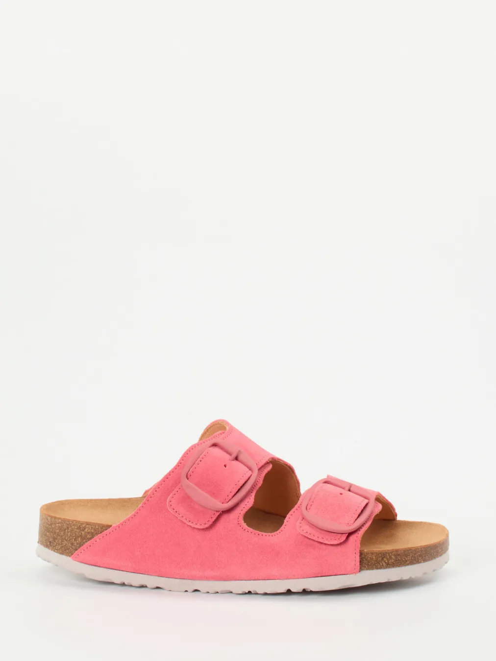 – Pantoletten aus Veloursleder Korallrosa-Think Outlet