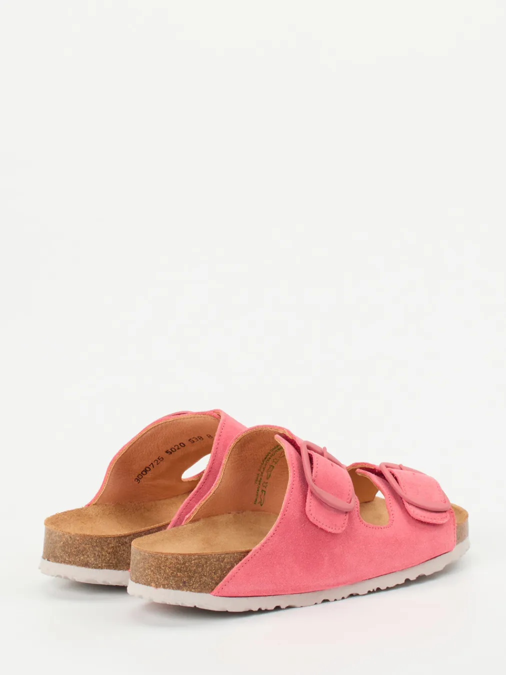 – Pantoletten aus Veloursleder Korallrosa-Think Outlet