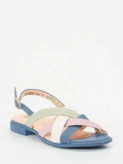 – Riemchensandalen aus Kalbleder in Pastell-Think Hot
