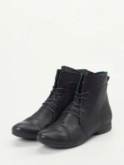 – Schnür-Boots aus Ziegenleder Schwarz-Think Discount