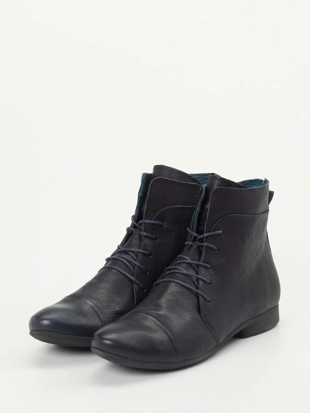 – Schnür-Boots aus Ziegenleder Schwarz-Think Discount