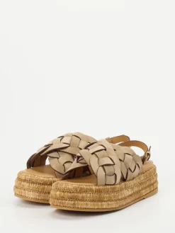 – Keilsandalette aus Flechtleder in Sandbeige-Tod's Hot