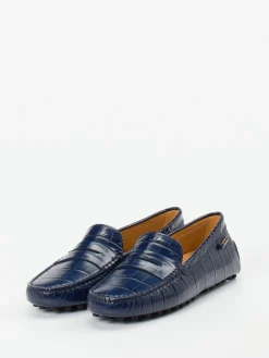 – Loafer aus geprägtem Leder Dunkel-Tod's