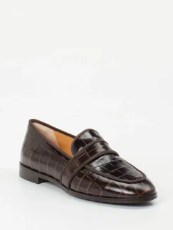 – Loafer aus geprägtem Leder Dunkel-Truman's Sale