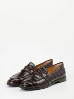 – Loafer aus geprägtem Leder Dunkel-Truman's Sale