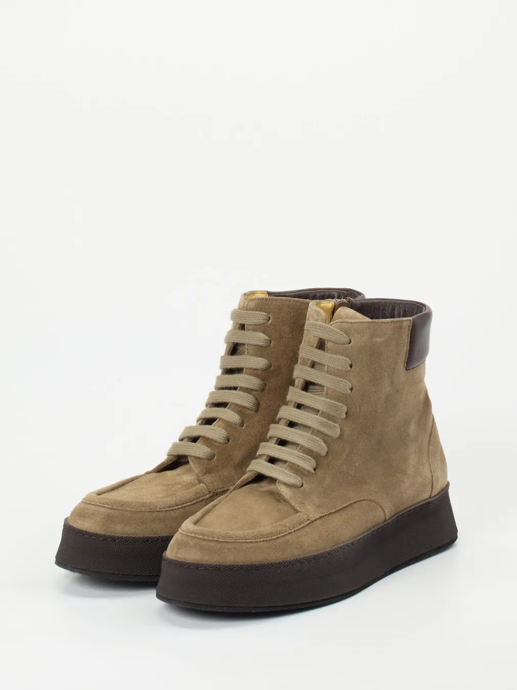 – Schnürstiefelette aus Veloursleder Sandbeige-Truman's Online