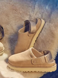 – Hausschuh-Clog aus Veloursleder braun-UGG Online