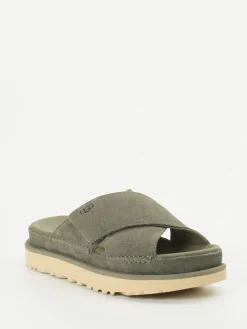 – Slides aus Veloursleder in Oliv-UGG Outlet