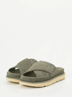 – Slides aus Veloursleder in Oliv-UGG Outlet