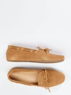 – Mokassins aus Veloursleder cognacfarben-Unützer Discount