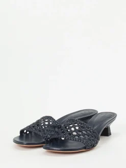 – Mules aus Flechtleder in Dunkel-Unützer