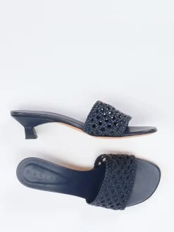 – Mules aus Flechtleder in Dunkel-Unützer