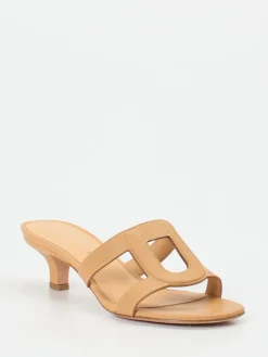 – Mules aus Kalbleder in Hellbraun-Unützer Sale