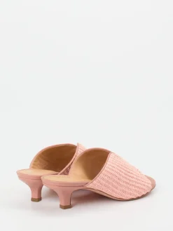 – Mules aus Kalbleder und Flechttextil-Unützer Clearance