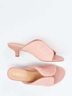 – Mules aus Kalbleder und Flechttextil-Unützer Clearance