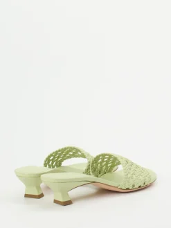 – Pantolette aus Flechtleder in Pastell-Unützer Hot