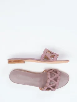 – Sandale aus Veloursleder in Altrosa-Unützer Sale