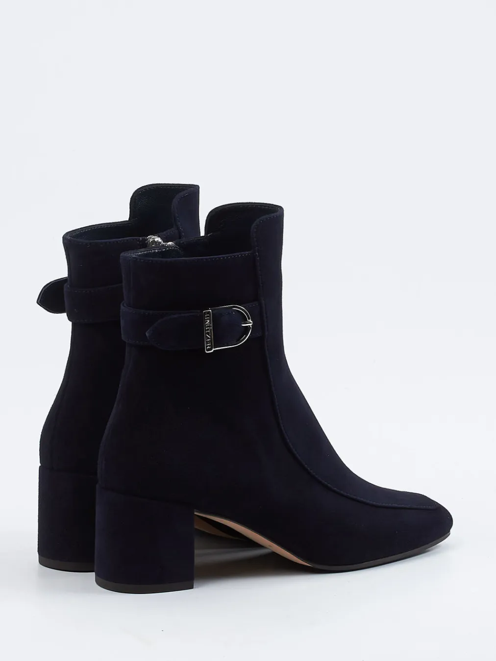 – Stiefelette aus Veloursleder tiefdunkel-Unützer Sale