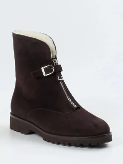 – Stiefeletten aus Veloursleder dunkel-Unützer Outlet