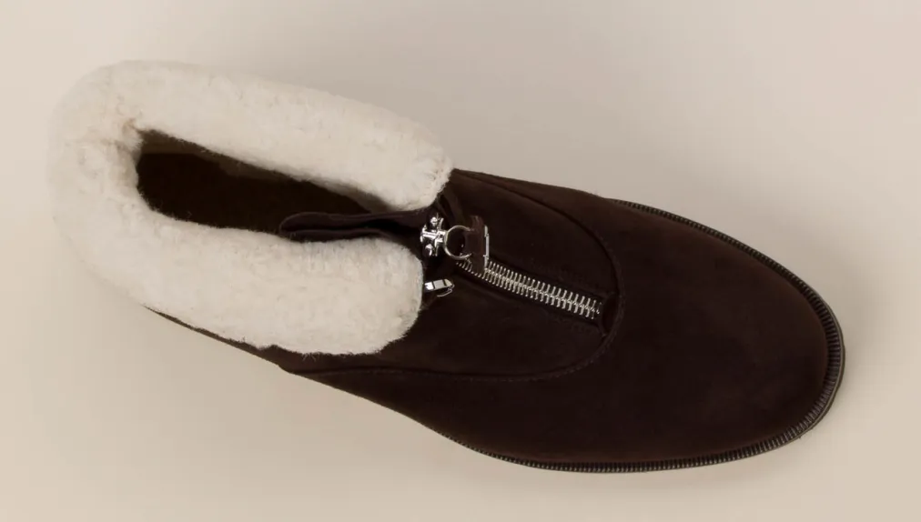 – Stiefeletten aus Veloursleder dunkel-Unützer Outlet