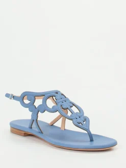 – Zehentrenner-Sandale aus Kalbleder jeans-Unützer Hot