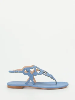 – Zehentrenner-Sandale aus Kalbleder jeans-Unützer Hot