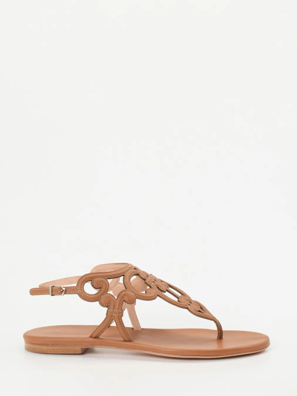 – Zehentrenner-Sandalen aus Kalbleder cognac-Unützer Hot