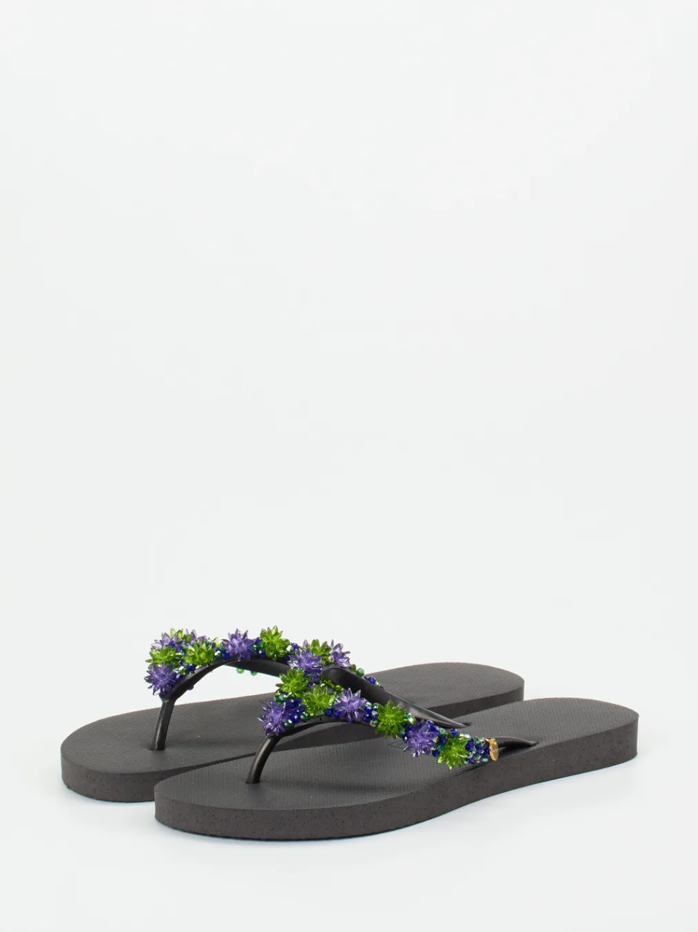 – Zehentrenner aus Gummi mit Perlenverzierung-Uzurii New