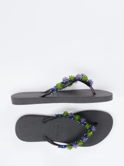 – Zehentrenner aus Gummi mit Perlenverzierung-Uzurii New