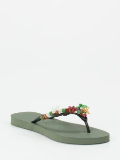 – Zehentrenner aus Gummi mit Perlenstickerei-Uzurii Online