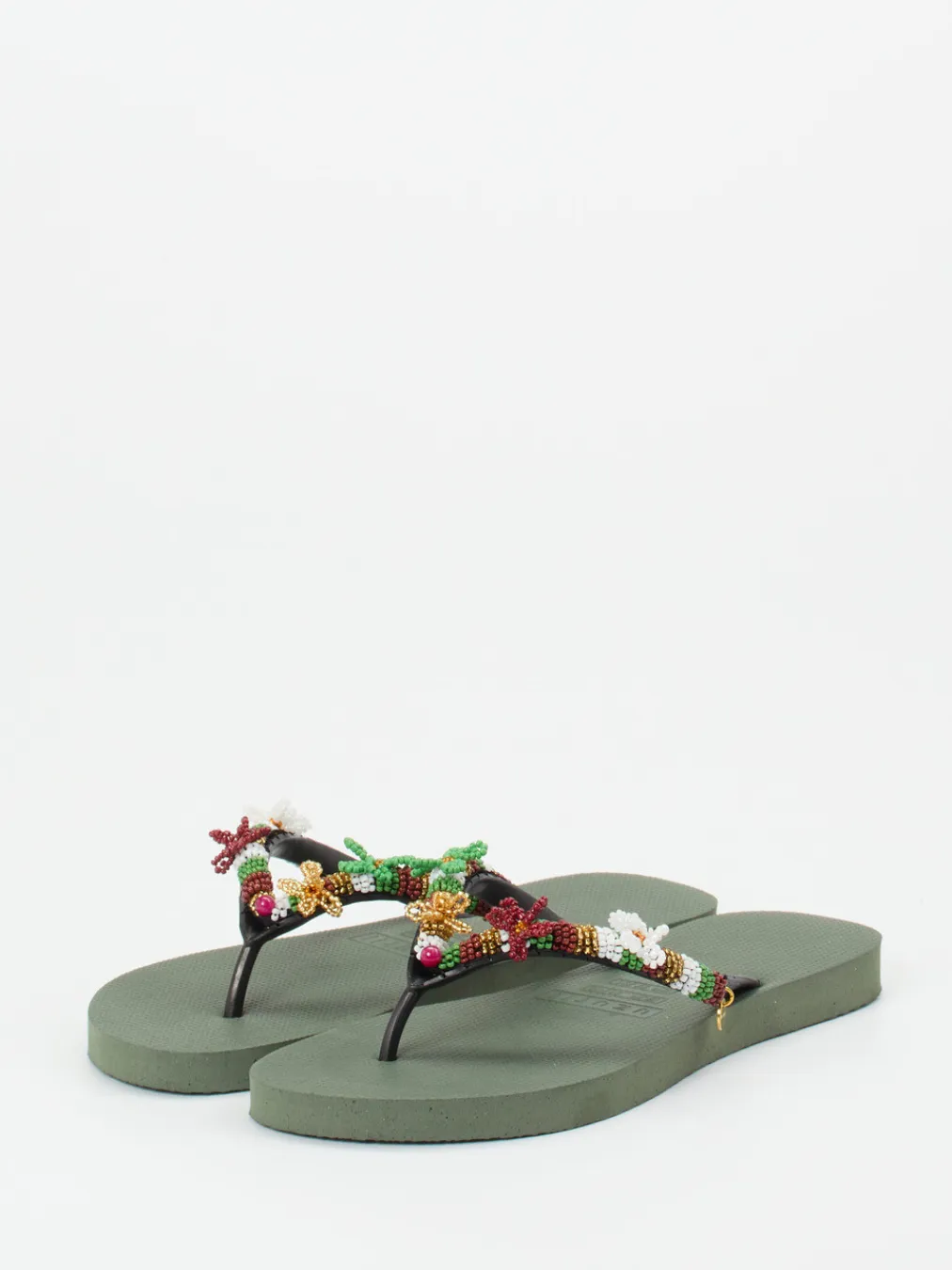 – Zehentrenner aus Gummi mit Perlenstickerei-Uzurii Online