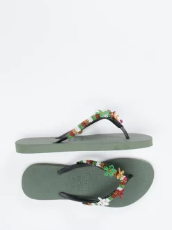 – Zehentrenner aus Gummi mit Perlenstickerei-Uzurii Online